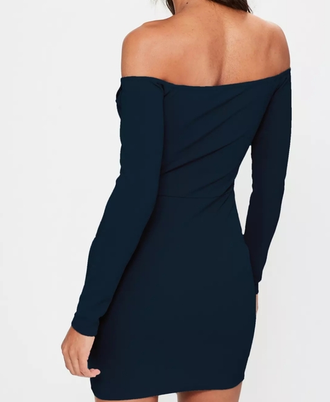 NWT Navy Bardot Dress US Size 6 UK Size 10 - Picture 3 of 6